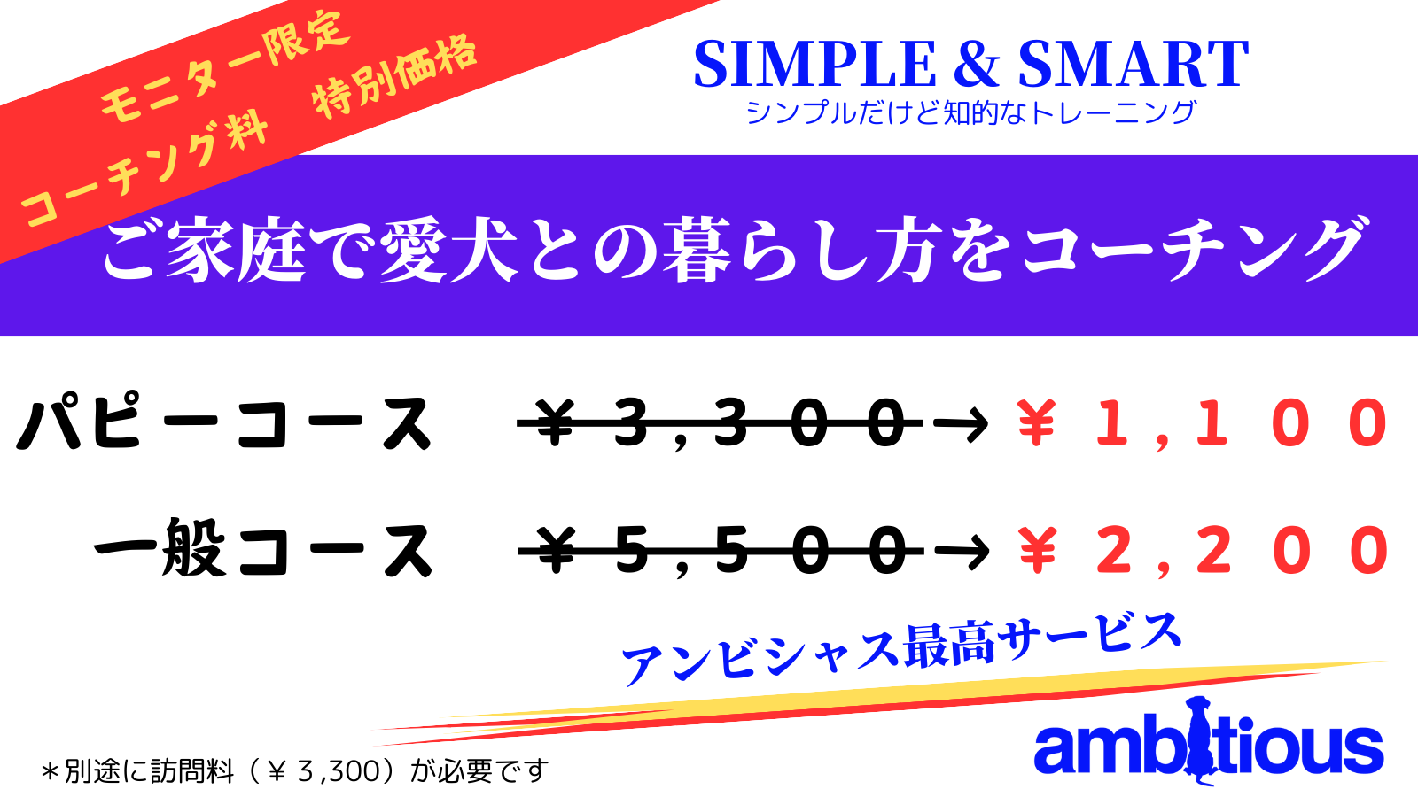 アンビシャスの新規モニター限定の特別コーチング価格のご紹介