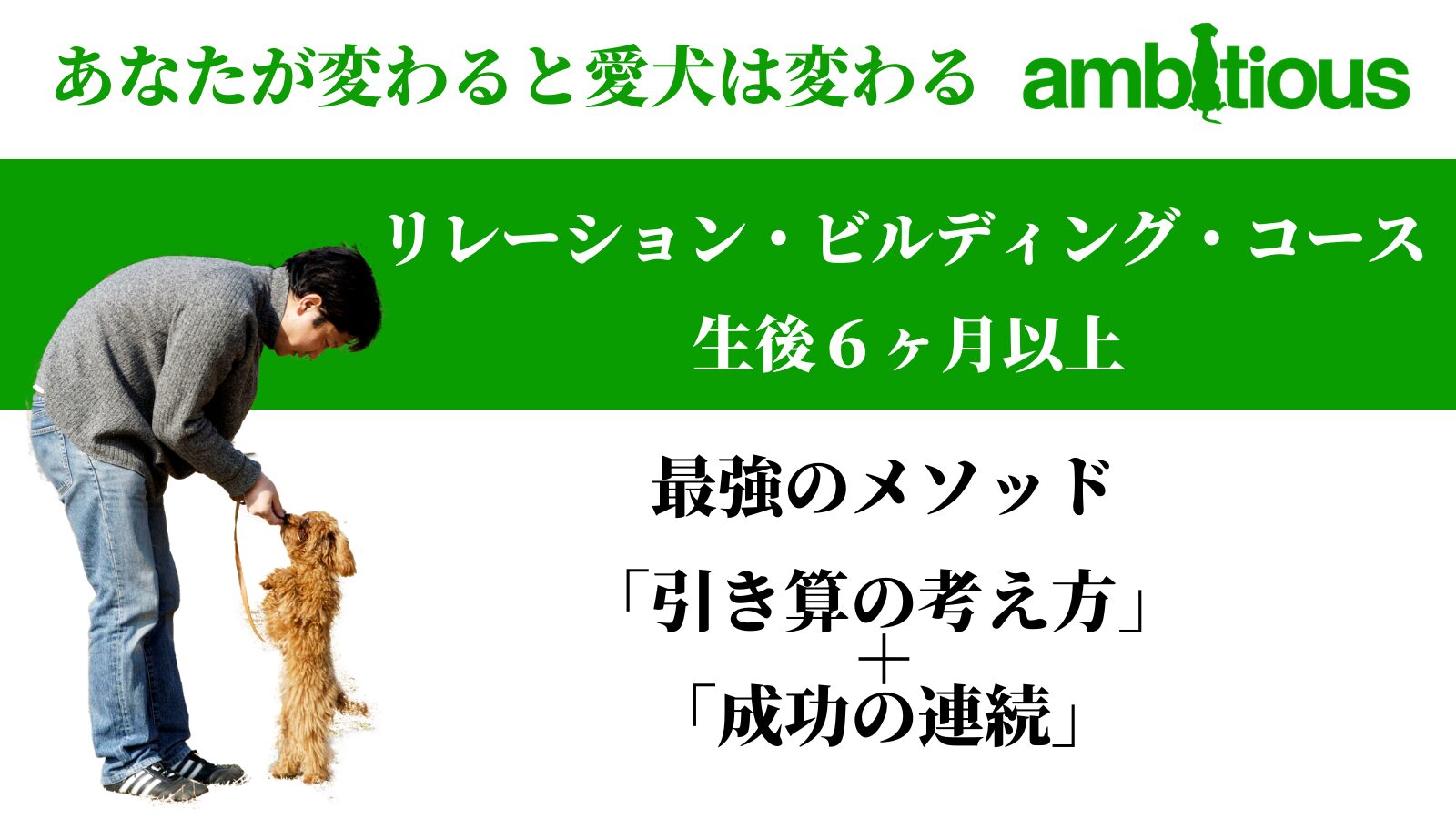 生後６ヶ月以上の愛犬の悩みの解決や将来への予防を学べるコース